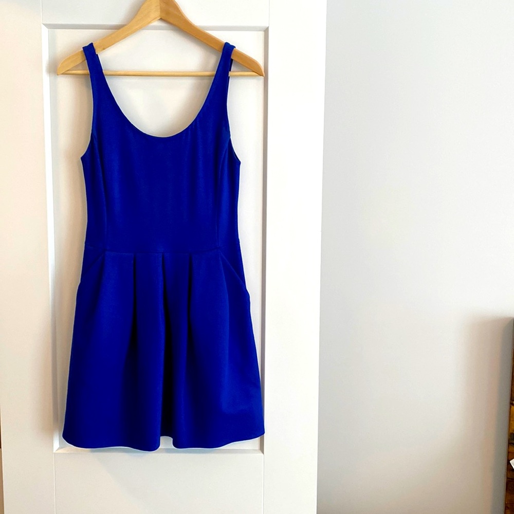 Wilfred Royal Blue Fit and Flare Minidress with Pockets Sz 4